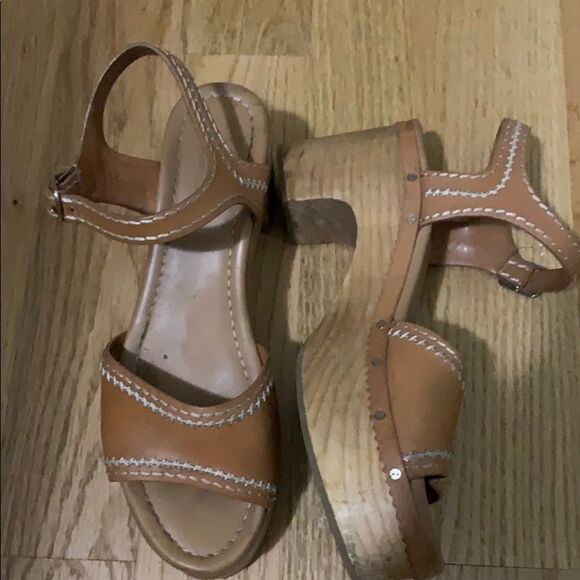 SANDRO WOOD HEEL SANDALS SIZE 39‎ - Picture 2 of 7